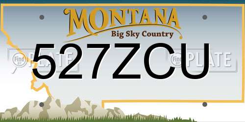 527ZCU Montana License Plate