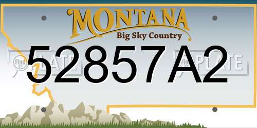 52857A2 Montana License Plate