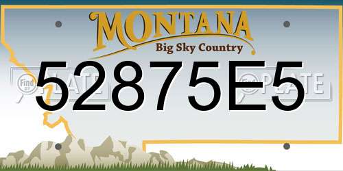 52875E5 Montana License Plate