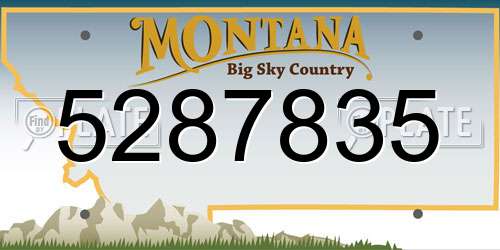5287835 Montana License Plate