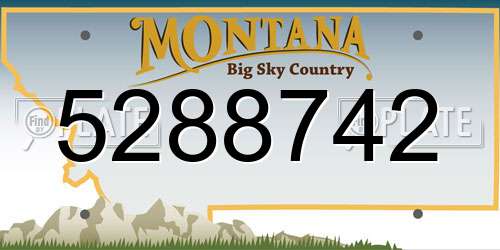 5288742 Montana License Plate