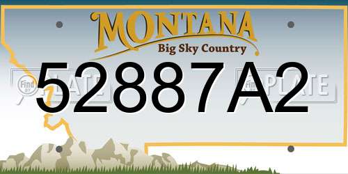 52887A2 Montana License Plate