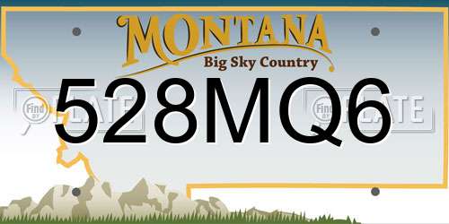 528MQ6 Montana License Plate