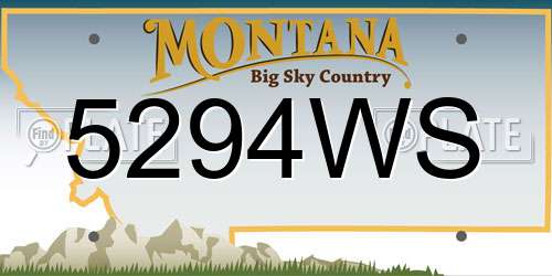 5294WS Montana License Plate