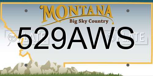 529AWS Montana License Plate