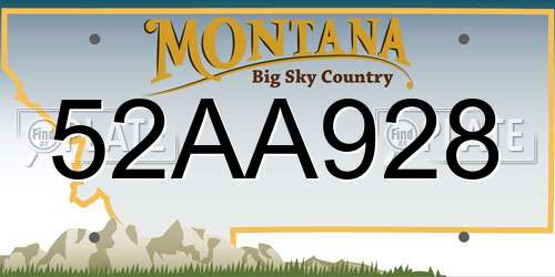 52AA928 Montana License Plate
