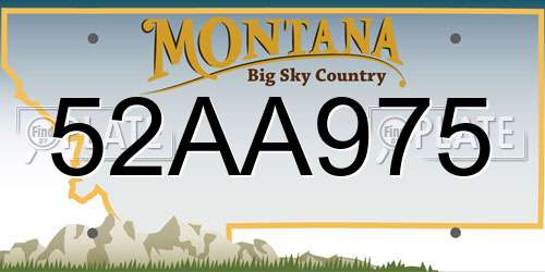 52AA975 Montana License Plate