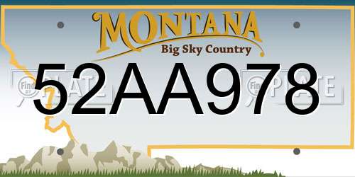 52AA978 Montana License Plate