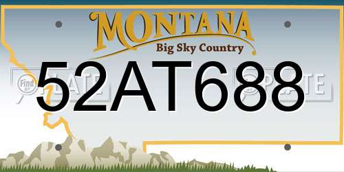 52AT688 Montana License Plate