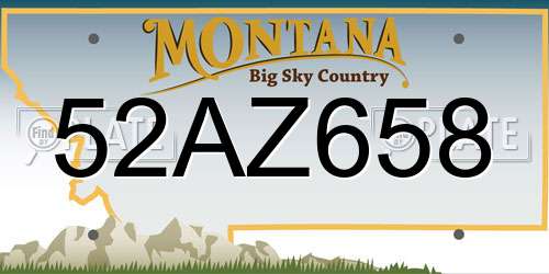 52AZ658 Montana License Plate