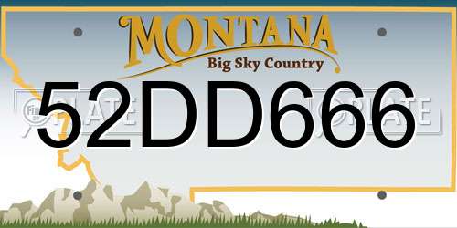 52DD666 Montana License Plate