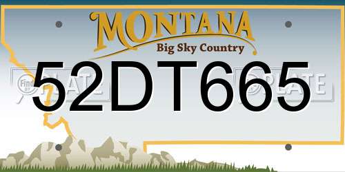 52DT665 Montana License Plate