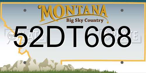 52DT668 Montana License Plate