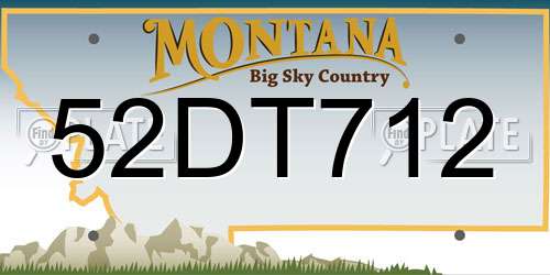 52DT712 Montana License Plate