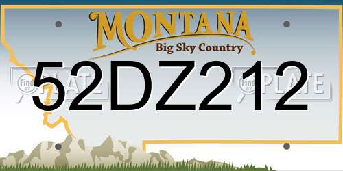 52DZ212 Montana License Plate