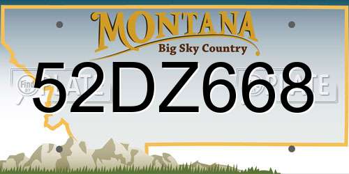 52DZ668 Montana License Plate