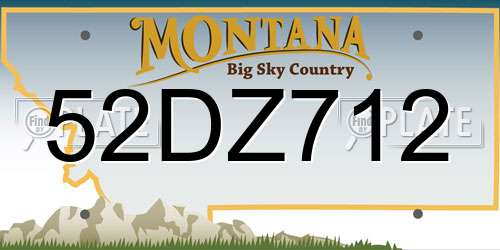52DZ712 Montana License Plate