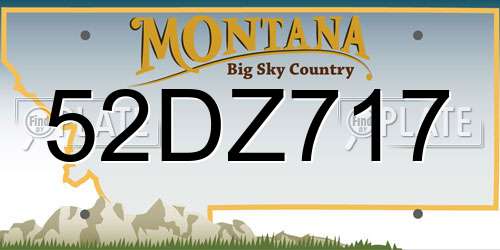 52DZ717 Montana License Plate