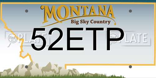 52ETP Montana License Plate