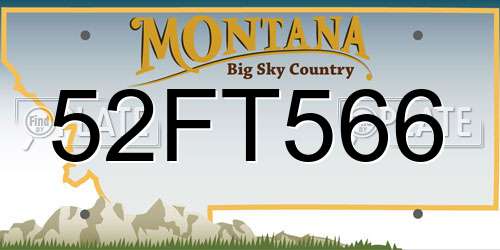 52FT566 Montana License Plate