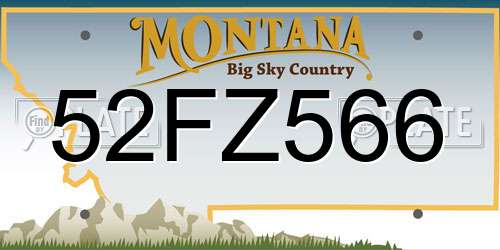 52FZ566 Montana License Plate