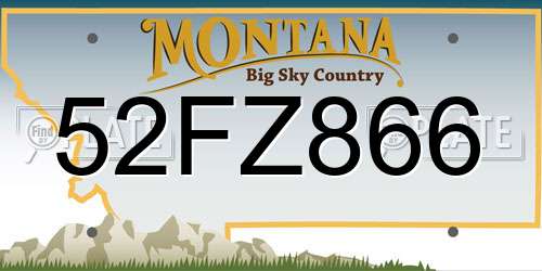 52FZ866 Montana License Plate