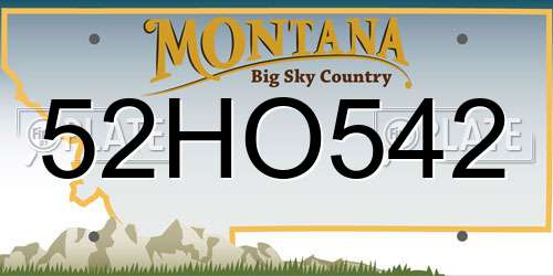 52HO542 Montana License Plate