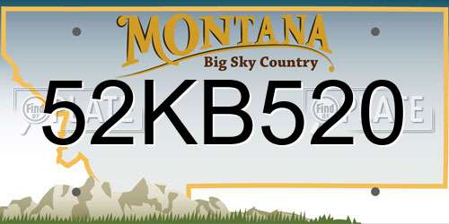52KB520 Montana License Plate