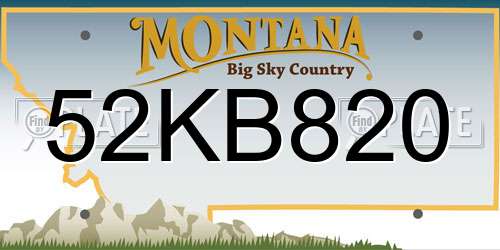 52KB820 Montana License Plate