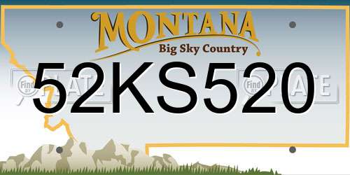 52KS520 Montana License Plate