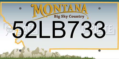 52LB733 Montana License Plate