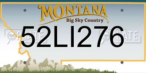 52LI276 Montana License Plate