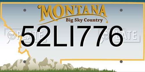52LI776 Montana License Plate
