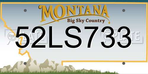 52LS733 Montana License Plate