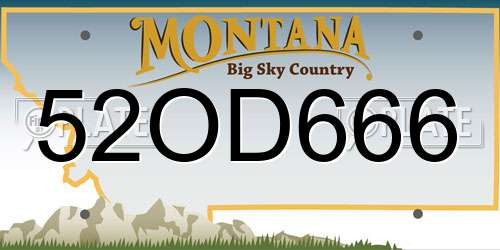 52OD666 Montana License Plate