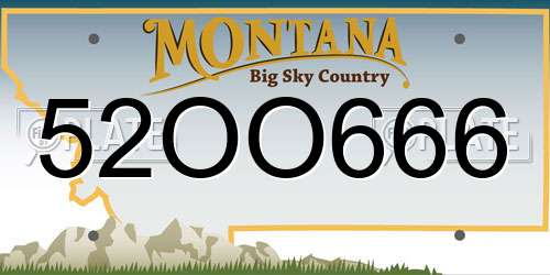 52OO666 Montana License Plate