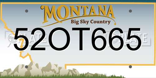 52OT665 Montana License Plate