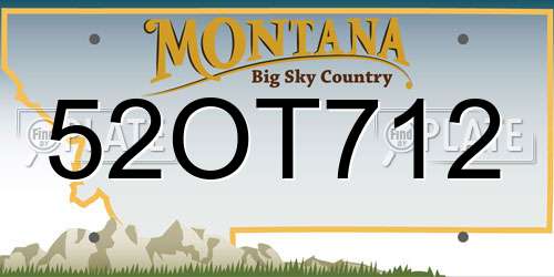 52OT712 Montana License Plate