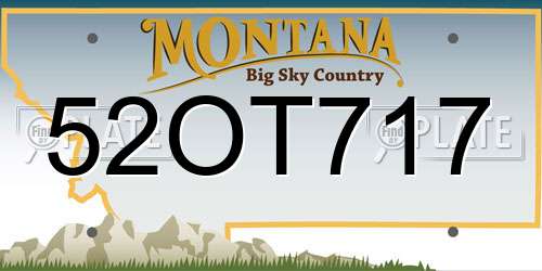 52OT717 Montana License Plate
