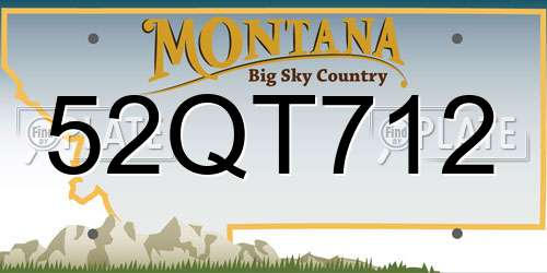 52QT712 Montana License Plate
