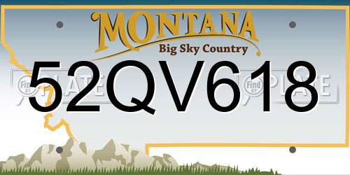 52QV618 Montana License Plate