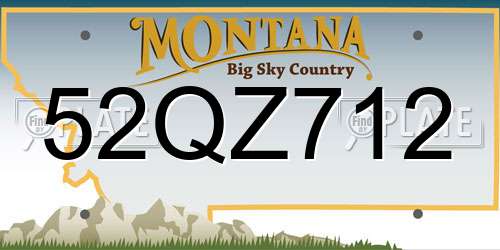 52QZ712 Montana License Plate