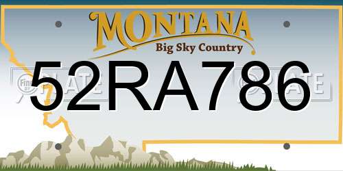 52RA786 Montana License Plate
