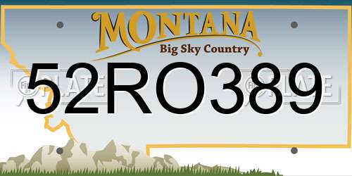 52RO389 Montana License Plate