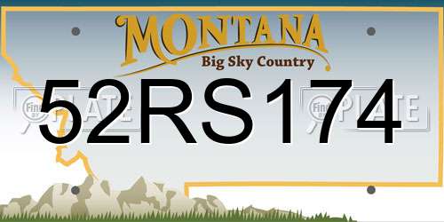 52RS174 Montana License Plate