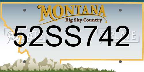 52SS742 Montana License Plate