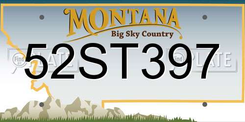 52ST397 Montana License Plate