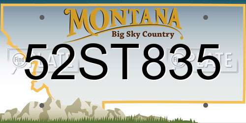 52ST835 Montana License Plate