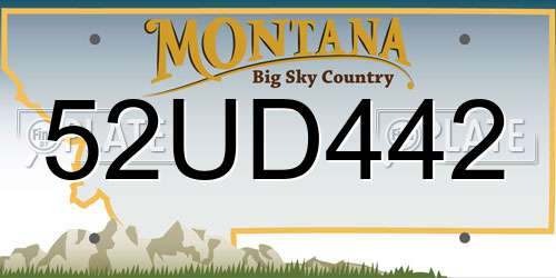 52UD442 Montana License Plate