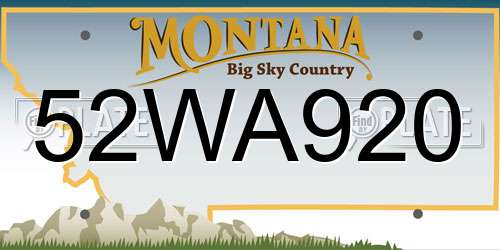 52WA920 Montana License Plate